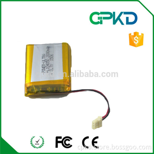 prismatic size 3.7v 2000mah lipo battery